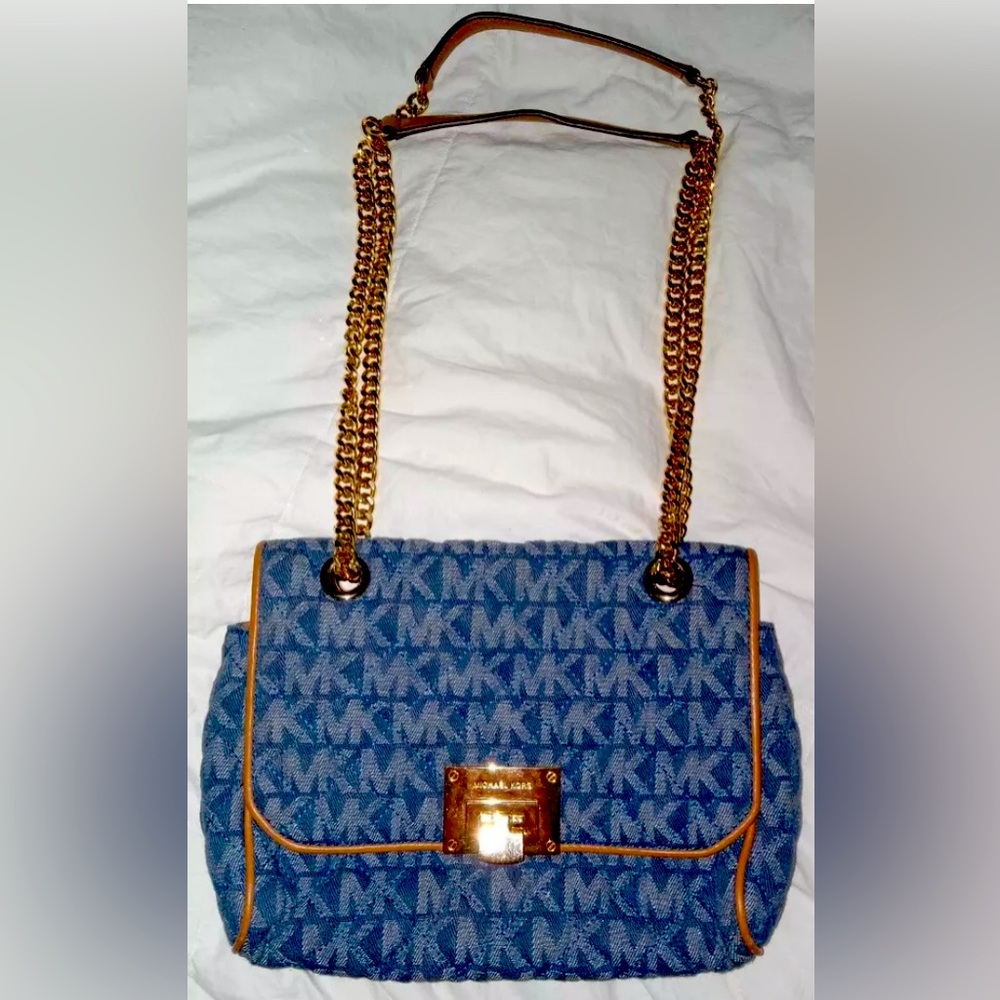 MICHAEL Michael Kors Blue and Gold Crossbody Bag